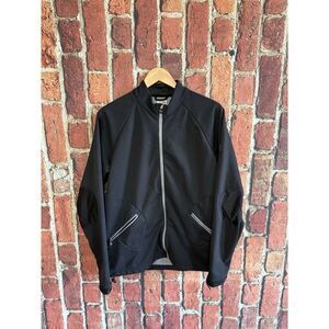 Adidas Mens Black Full Zip Climawarm Long Sleeve Athletic Jacket Size Medium